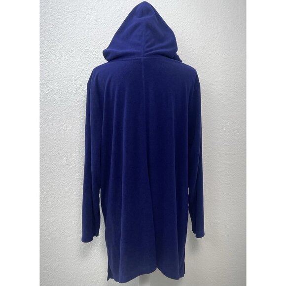 CATHERINES Womens Plus 1X 18/20W Purple Fleece L/S HOODIE Pullover Pocket EUC - Picture 2 of 7